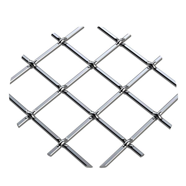 Designs Of Distinction .75" Multi-Crimp Single Diamond Decorative Grille - Satin Nickel, 36" W x 48" L Sheet 013648332PSN1 - main